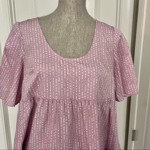A NEW DAY Lavender/White Pattern Short Sleeve Dress XS(fits more like a small) - Picture 5 of 8